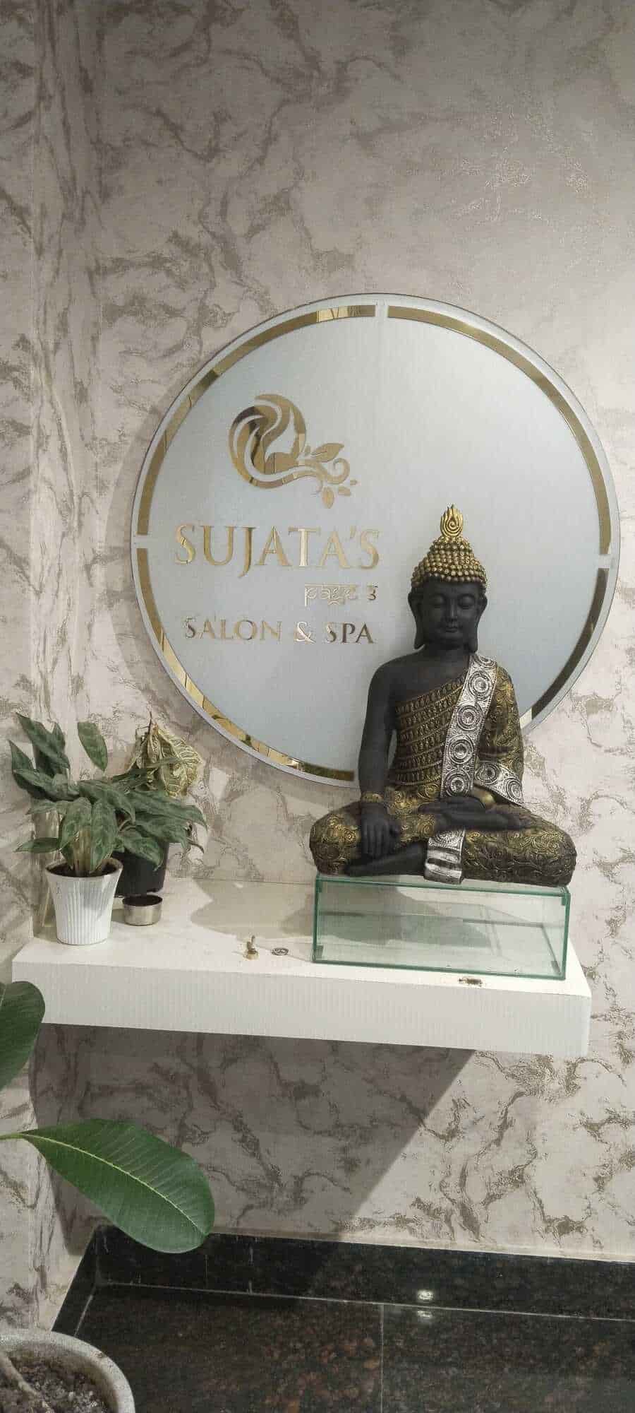 Sujata's Page 3 salon logo wall