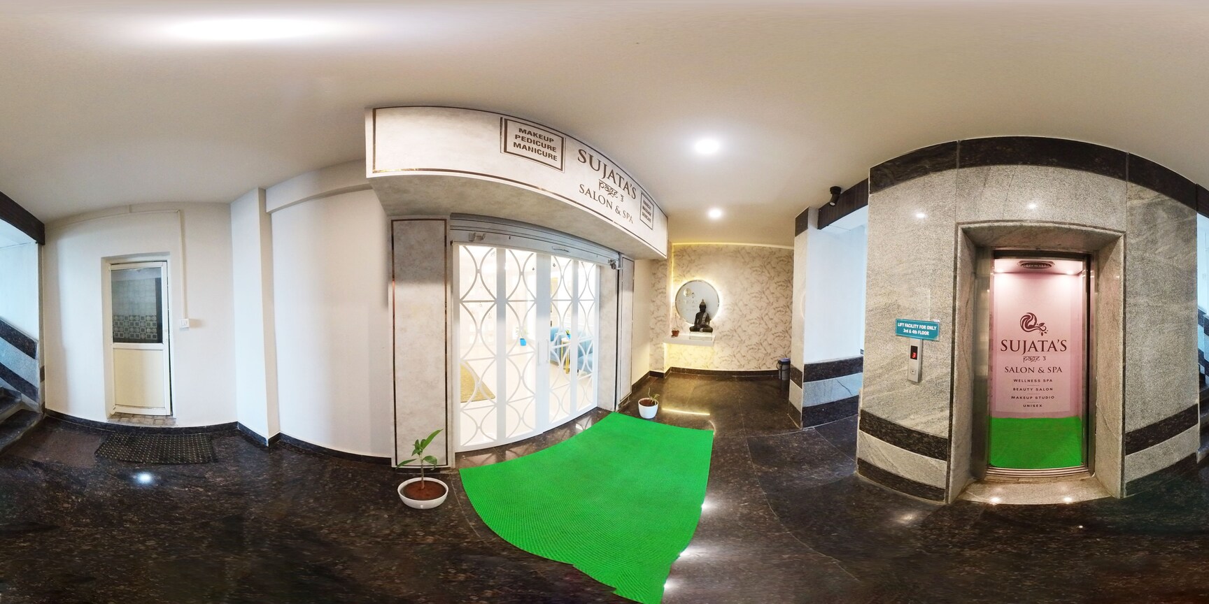 Entrance to Sujata's Page 3 Salon and Spa
